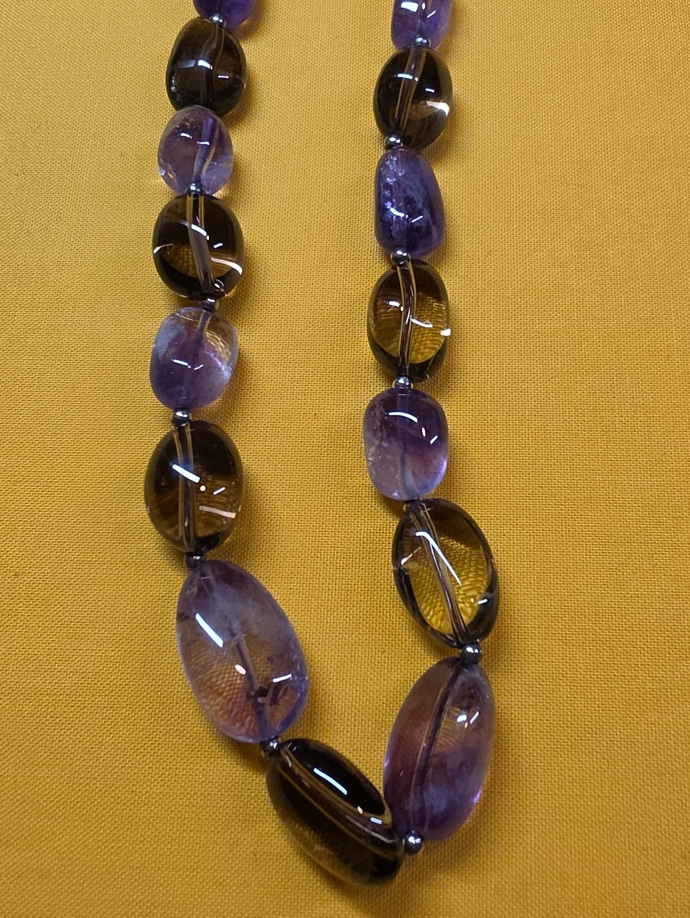 925 Clasp ▪︎ Amethyst & Smoky Quartz Necklace With Certificate of Authenticity